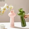 Green Glass Vase Flowers Pots Hydroponic Flower Vessels Desk Decoration Flower Arrangement  Floral Vases Room Aesthetic Decor