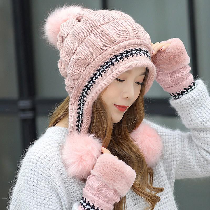 Women's Trendy Korean Style Knit Hat with Ear Protection - Warm, Versatile, Fashionable, Plus Velvet, Plus Thick, Perfect for Autumn and Winter