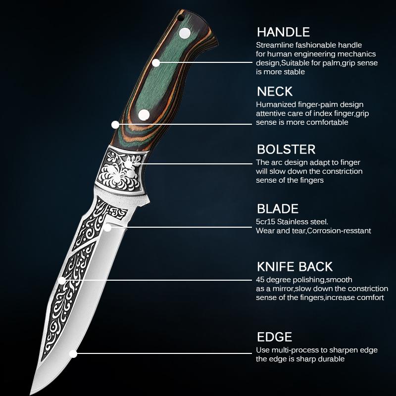 Kitchen Knife Killing Fish Knife Fruit Knife Slaughtering Knife Picking Knife Forging and Cutting Meat Scimitar Blade Sharp Portable Meat Cleaver 2PC