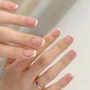 Simple French Gradient Detachable Press-On Nails: Short, Whitening False Nail Tips.