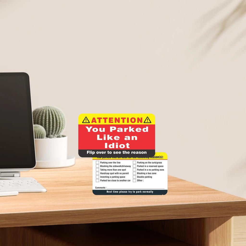 Špatná parkovací karta, zajímavý parkovací štítek, parkovací karta, vypadáte jako ukázkové parkování