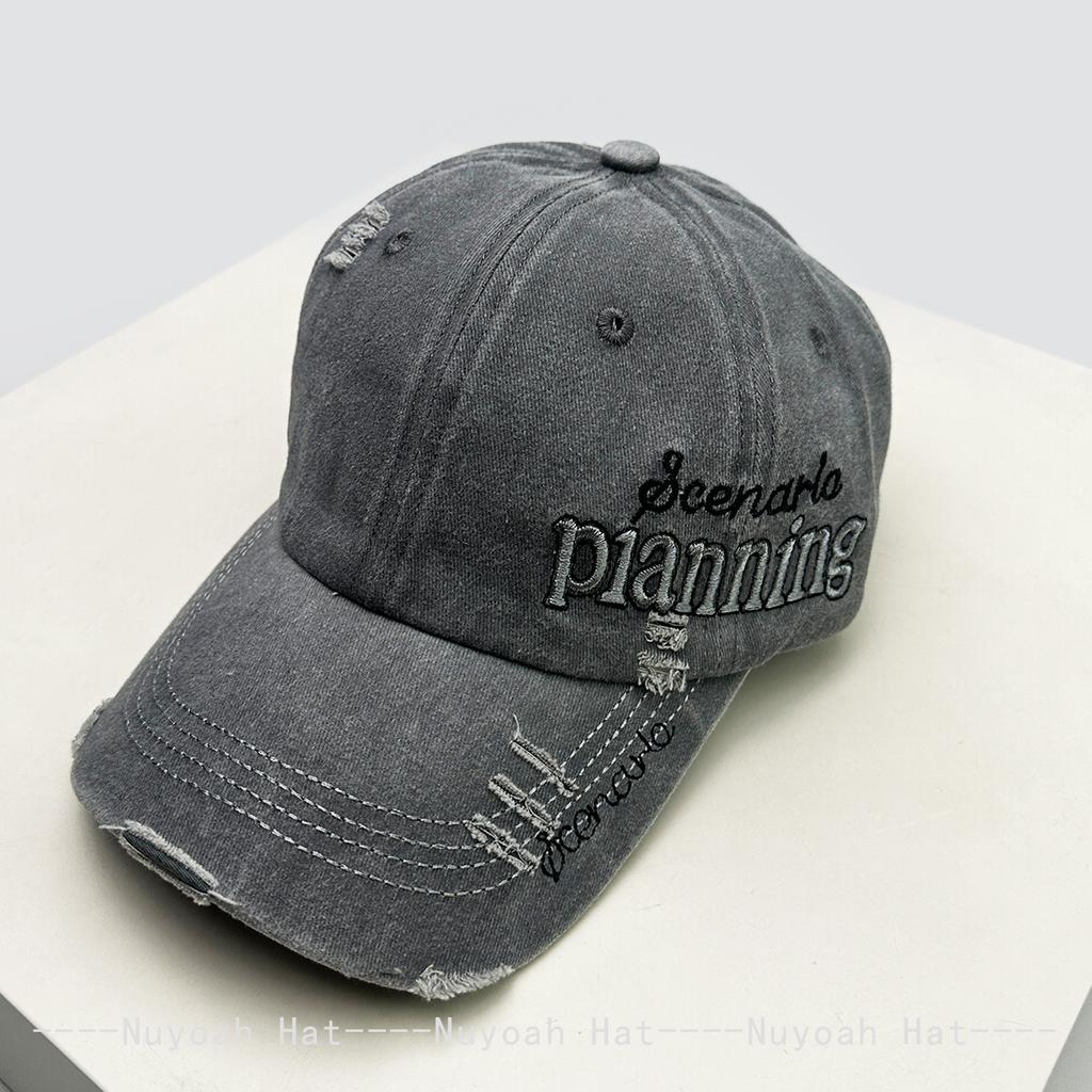 Baseball Stitching Stitched Embroidered Alphabet Side Women  Men Her Him For Fresh Caps Peaked Hats Sunshade Broken Style Versatile Personal Retro