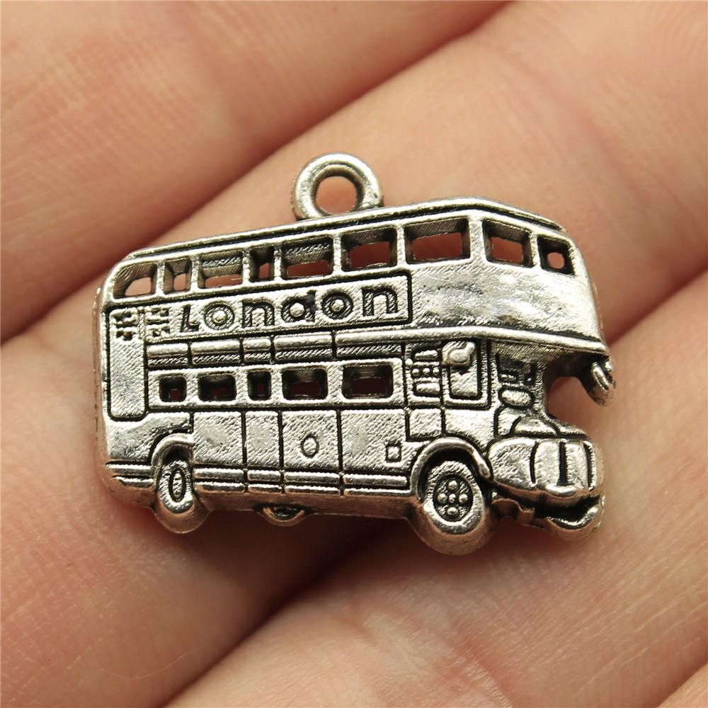 10pcs Antique Silver Color Car Charm Pendants Jewelry Accessories Bus Charms For Jewelry Making Vintage Car Charms Finding