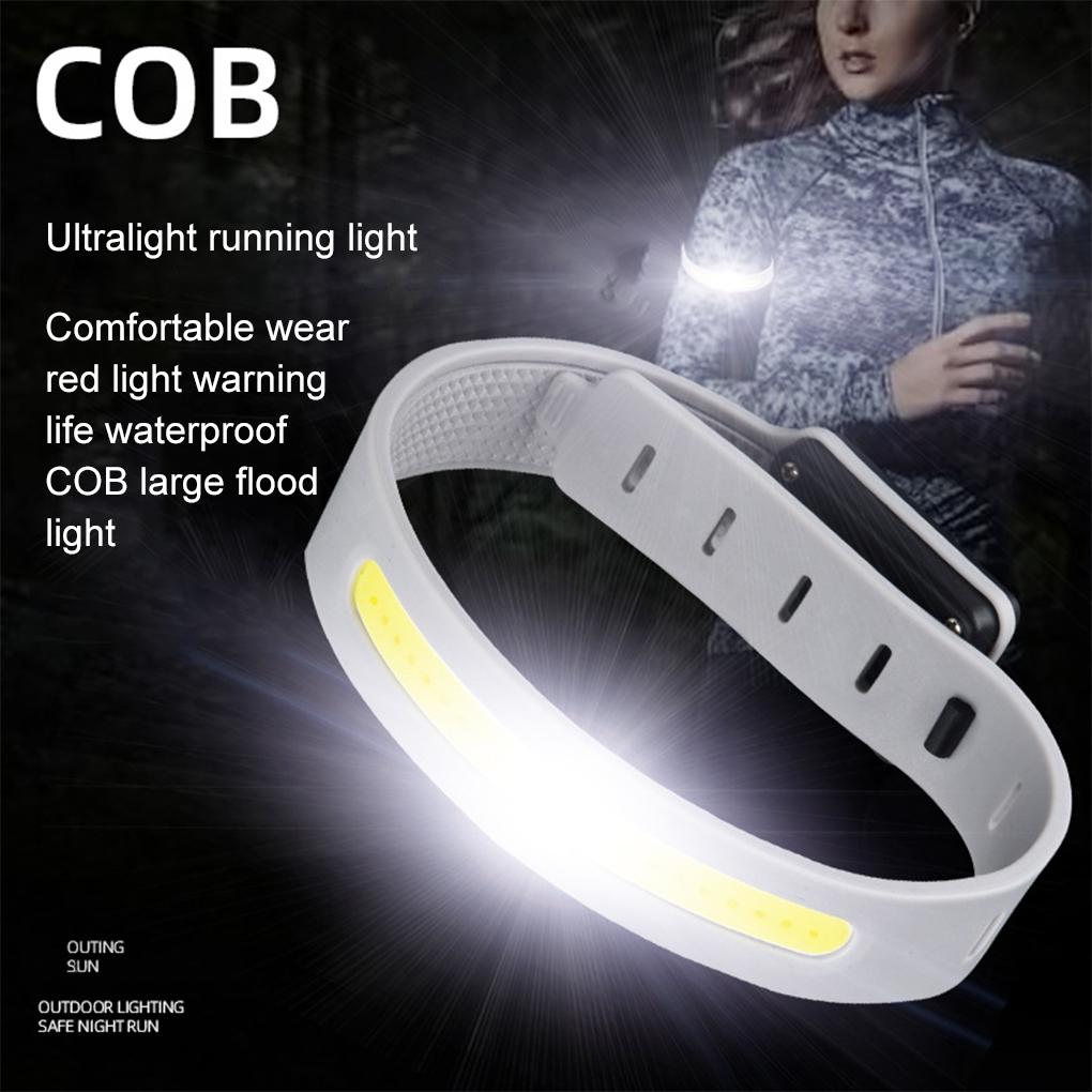 USB Rechargeable COB LED Armband Light For Night Running IPX4 Waterproof Flashlight Type-C USB Leg