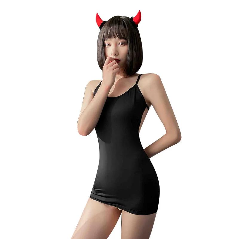 Sexy Backless Babydoll Dress Erotic Suspender Short Skirt Temptation Sleepwear Flirting Costumes Women Porno Sex Adult Pajamas