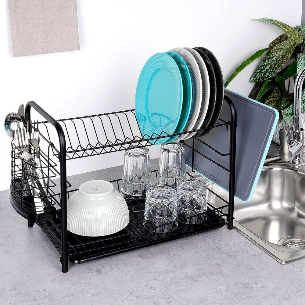 Drainer for Dishes and Cutlery, Two-level, Two-tier, Standing, Hanging