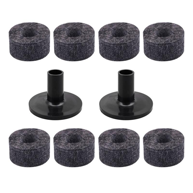 15mm Thick Felt Washers and Plastic Long Flanged Cymbal Sleeves Plastic Long Cymbal Sleeves with Felt Washers