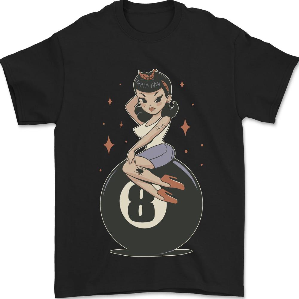 8Ball Pinup Pool Unisexs TShirt 100 Cotton