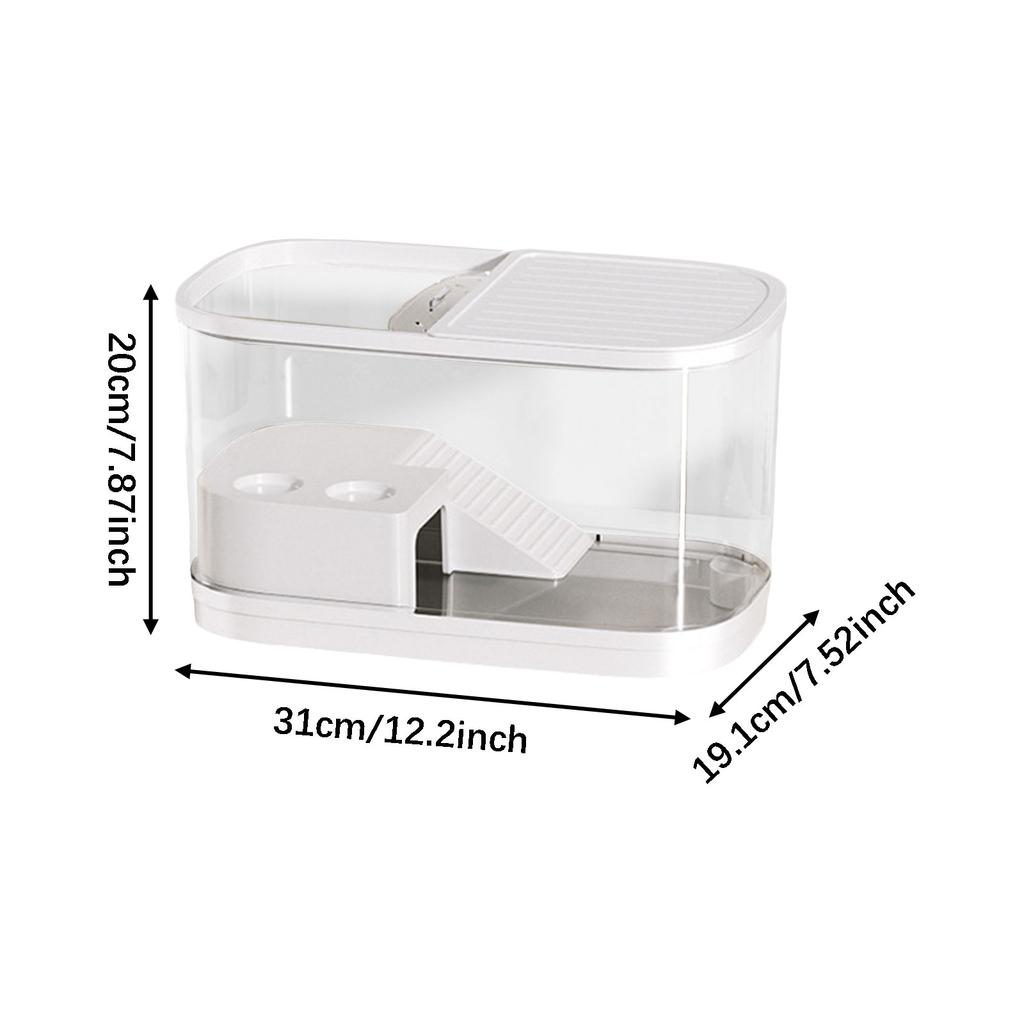 Plastic Aquarium Turtle Tank Kit with Basking Ramp Turtle Terrarium for Crabs Fishes Amphibians Reptiles Small Fish Tank