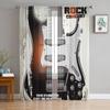Rock Guitar Music Sheer Curtains for Living Room Voile Curtain Bedroom Bathroom Tulle Curtains Window Drapes