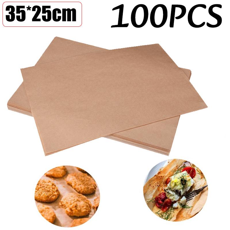 50/100pc Parchment Paper Sheets Nonstick Baking Oil Proof Parchment Paper Bread Sandwiches Wrapping Paper Barbecue Snack Mat