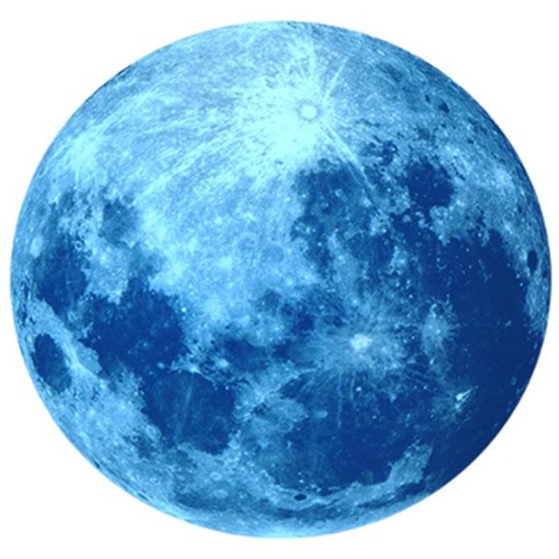 Leuchtende Mond-Aufkleber Sternenhimmel Fluoreszierende Wandaufkleber Leuchten im Dunkeln Kinderzimmer Wohnzimmer Badezimmer Für Heimdekorationen (as the picture,5cm in diameter) blue