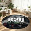 John Deere Printed Round Crystal Velvet Rug Soft Non Slip Floor Carpet For Bedroom Holiday Gift