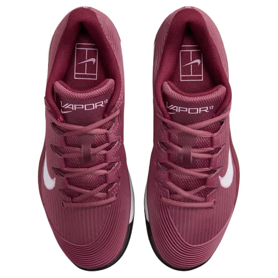 Nike  Vapor 12 Hard Court Tennis Pink Smoke Vast Grey Black White Women Sneakers FV5554-600