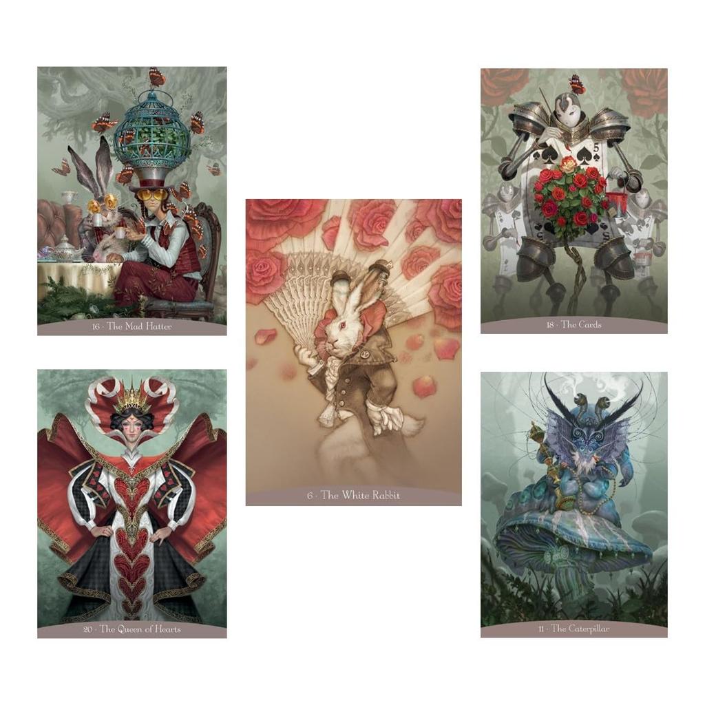 Kancharo 36-Card Oracle Card Set, Tarot Reading [Alice in Wonderland Oracle], Includes Japanese Oracle Card Basic Instructions & Pouch (Authentic)