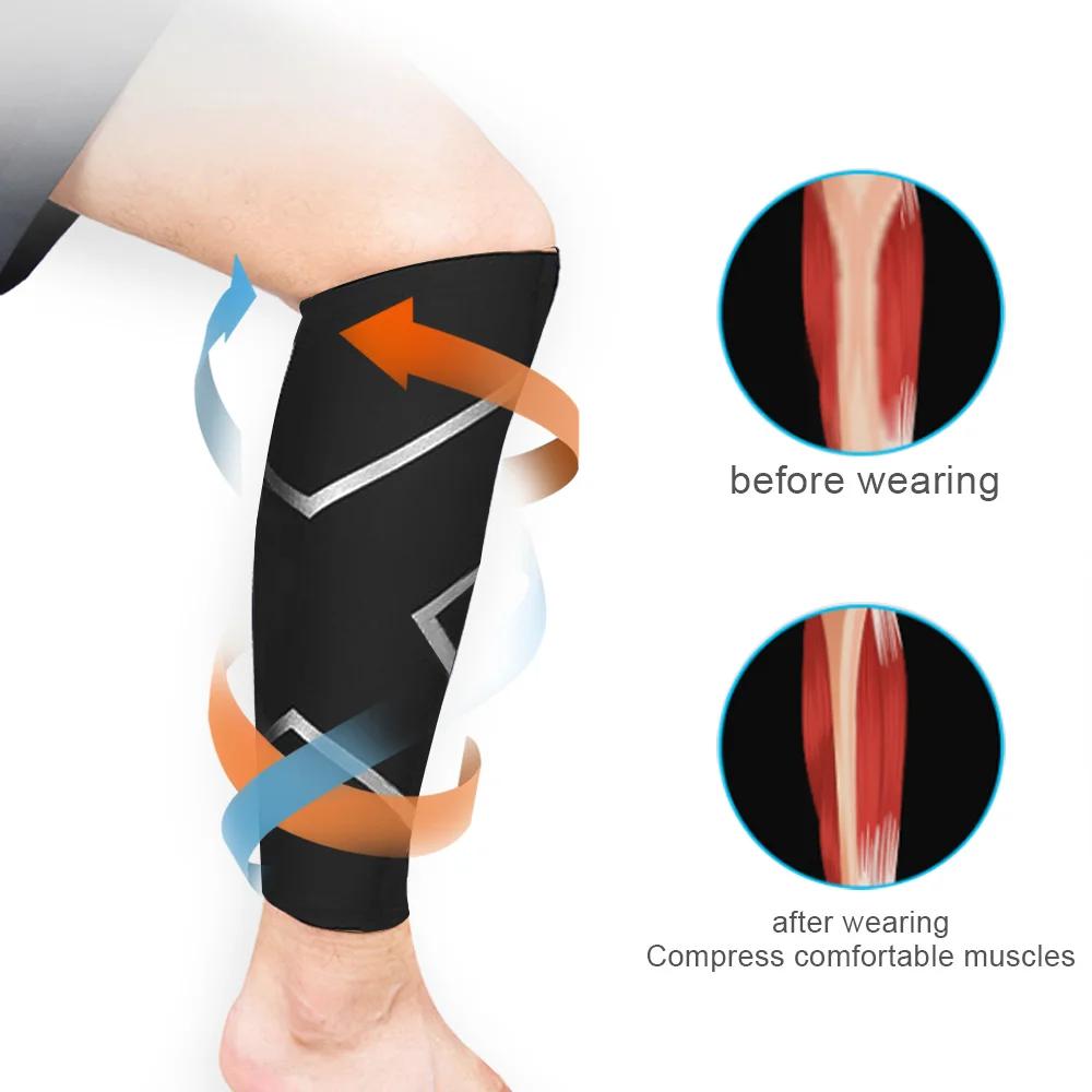 1Pcs Sport Compression Calf Sleeve Running Leg Sock Varicose Vein Pain Relief Shin Splint Guard for Runners