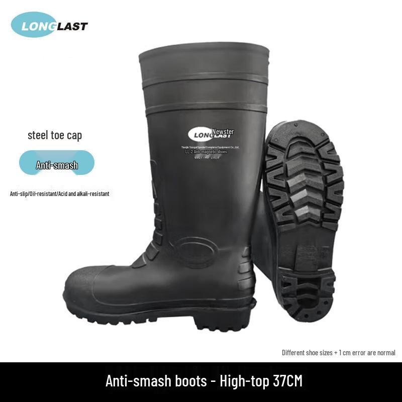 Langlaist Black Waterproof Chemical-Resistant High-Top Warm Boots – Non-Slip Wear-Resistant for Outdoor Fishing