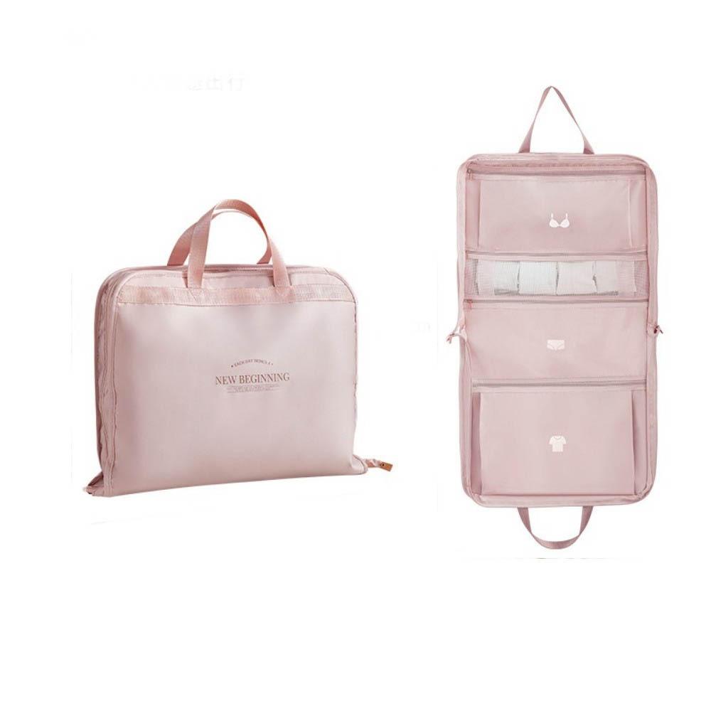 

Foldable Travel Hanging Storage Bag Large Capacity Luggage Storage Bag Underwear Socks розовый