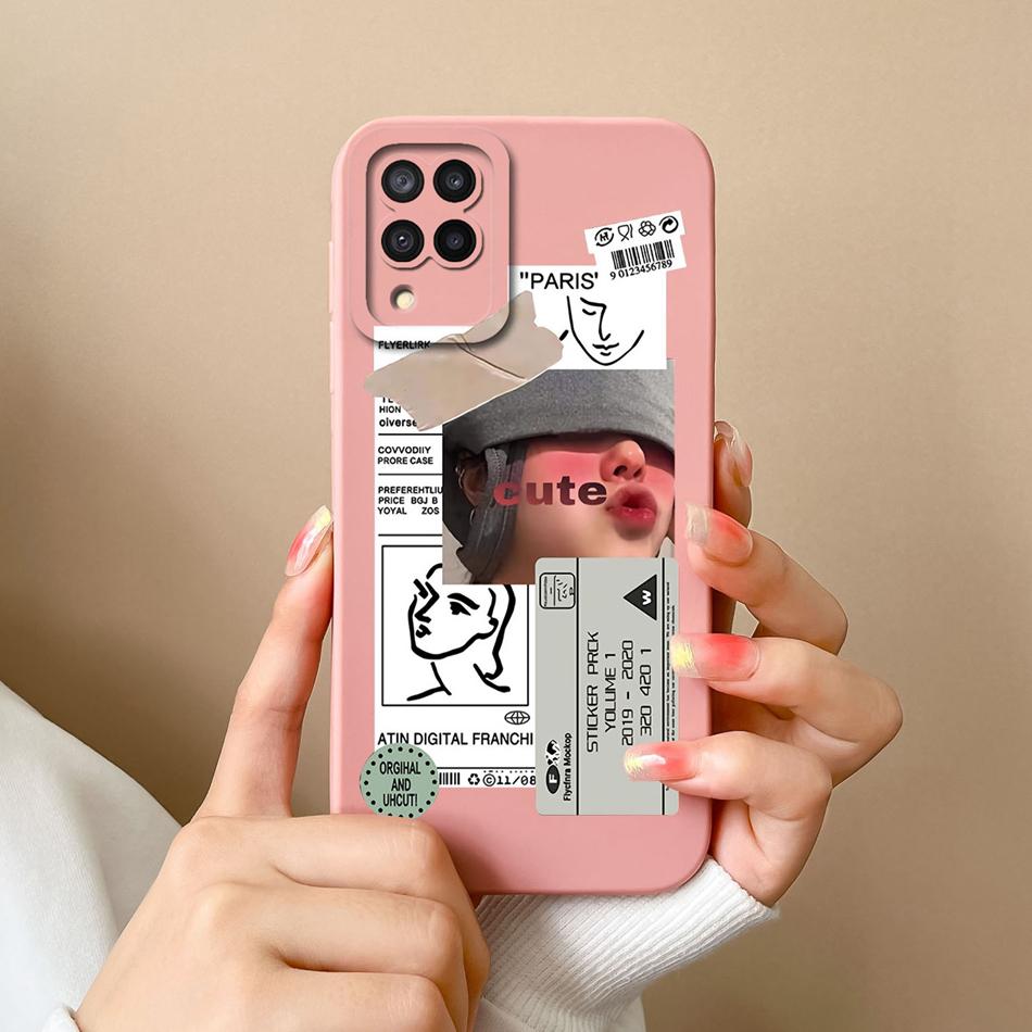For Samsung Galaxy A12 M12 F12 Phone Case Cartoon Liquid Silicone Full Protection Anti Drop Cover For Samsung A 12 M 12 Bumper