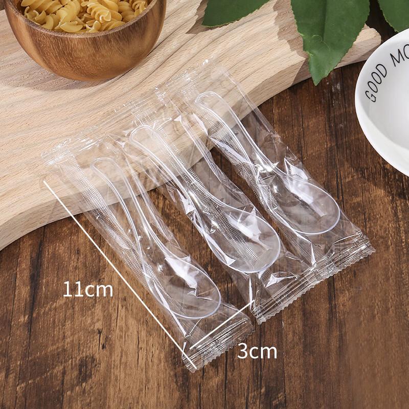 Disposable Plastic Crystal Clear Soup Spoons