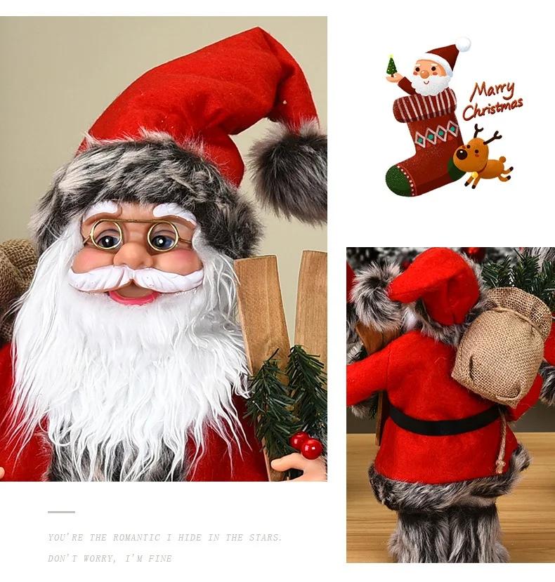 Christmas Decorations 2021 New Year's Gift Santa Claus Doll High Grade Navidad Home Ornaments Children's Toy Gifts 30/45/60 Cm