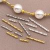 50pcs 18K Copper Plated True Golden Thick Silvery Platinum Batch Flower Connection Tube, DIY Bracelet Jewelry Making Accessories