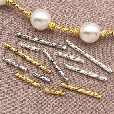50Pcs 18K Copper Plated True Golden Thick Silvery Platinum Batch Flower Connection Tube, Diy Bracelet Jewelry Making Accessories