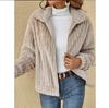 Autumn and Winter Plush Cardigan with A Short Collar Jacket