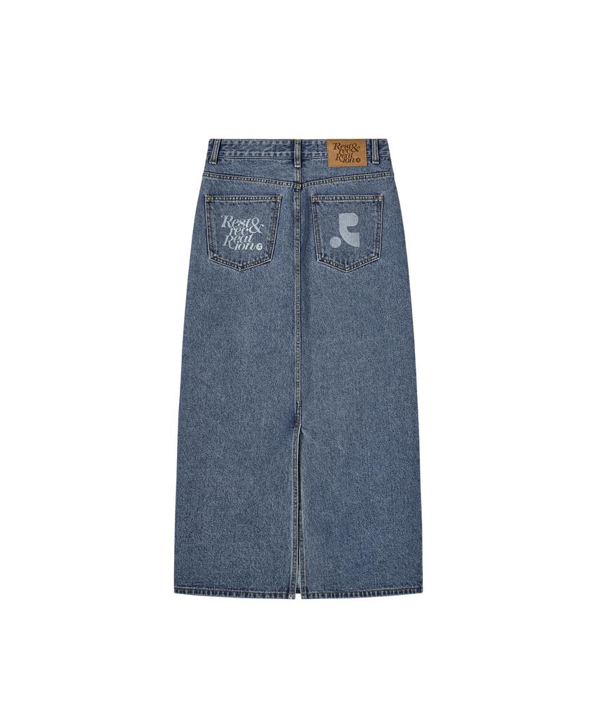 REST&RECREATION Denim Maxi Skirt - Blue