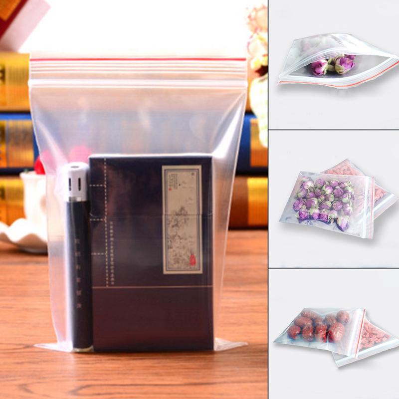 

100шт Clear Stand Up Pouch Zip Bags Zip Bags Zipper Прозрачная стойка Фруктовый мешочек Snack Self Seal Food Storage Bag JoomZA