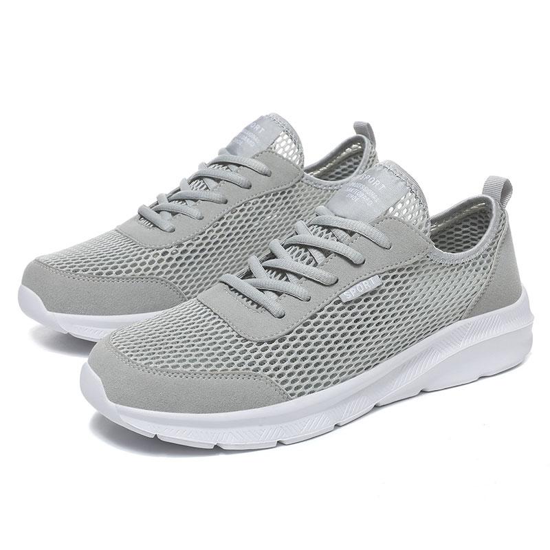 

Mens Sneakers Breathable Mesh Casual Shoes Fashion Trend Walking Shoes for Men Outdoor Wear Resistant Summer Sneakers Man 48 сірий