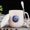 Kreative Astronaut Planet Keramiktasse mit Deckel und Löffel