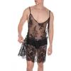 Men's Slip Dress Sexy Sling Nightdress Ladyboy Transparent Perspective Strapless Pajamas Bathrobe Erotic Clothes