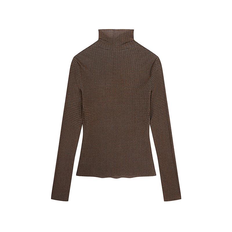 JNBY Fall Mock Neck Slim Fit Long Sleeve T-Shirt