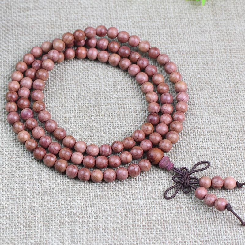 Wooden Sandalwood Buddhist Bead Bracelets - 108 Beads, Unisex Jewelry for Couples