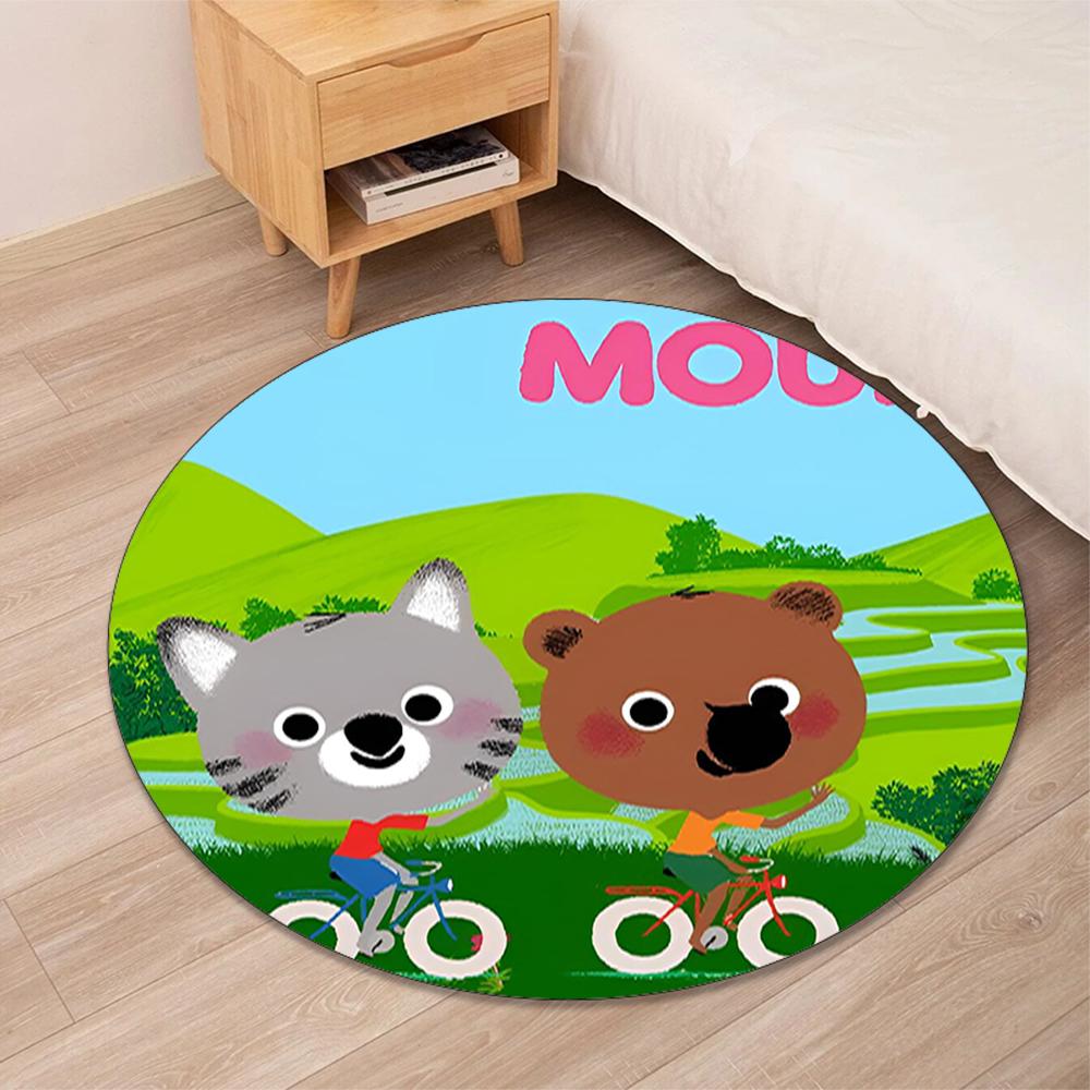 Mouk Printed Round Rug Carpet Chair Rug Area Rug Entryway Doormats,for Office Chair Living Room Bedroom Kitchen Room.