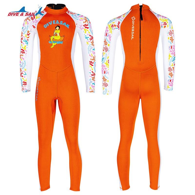 Children's Diving Suit Women's 1.5MM Thermal One-piece Swimsuit Lycra Long-sleeved Breathable Snorkeling Jellyfish