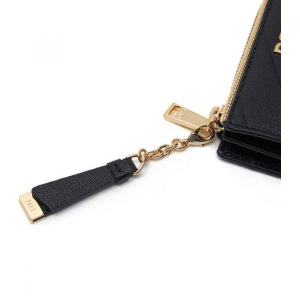 Daks Black Leather Dd Logo 2 Zip Wallet Dcwa2f417bk