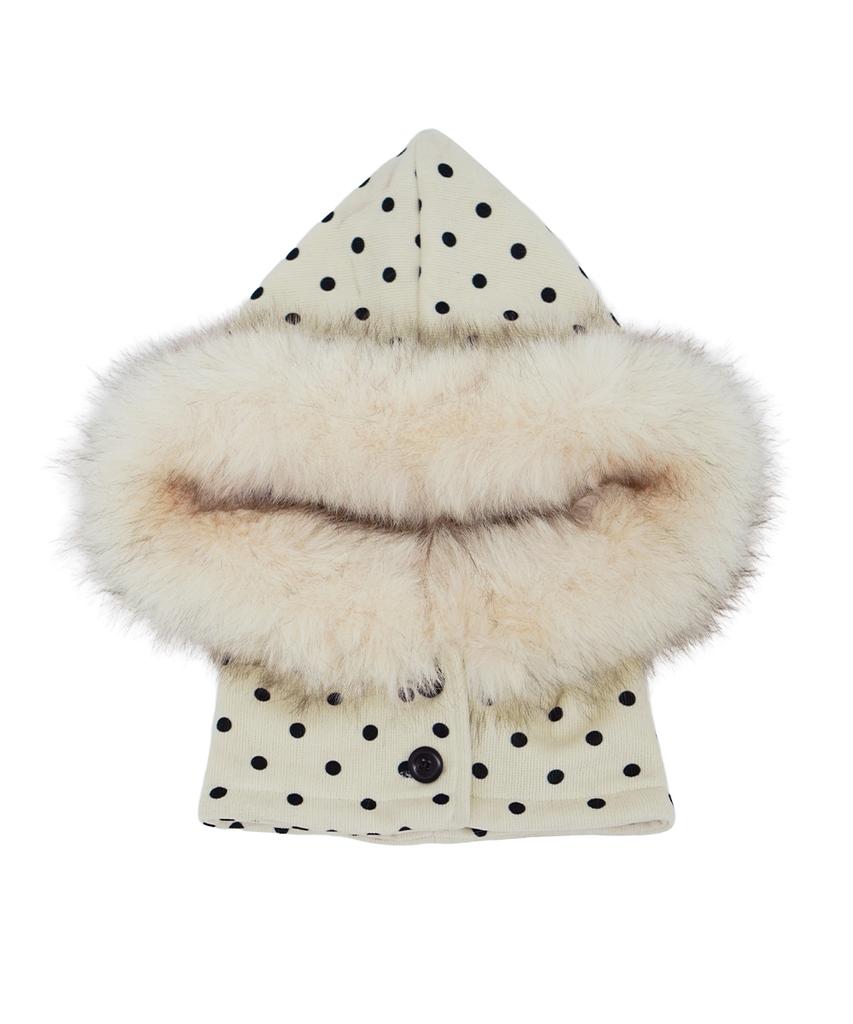 HETIT Fur Trim Balaclava (Dot Ivory)