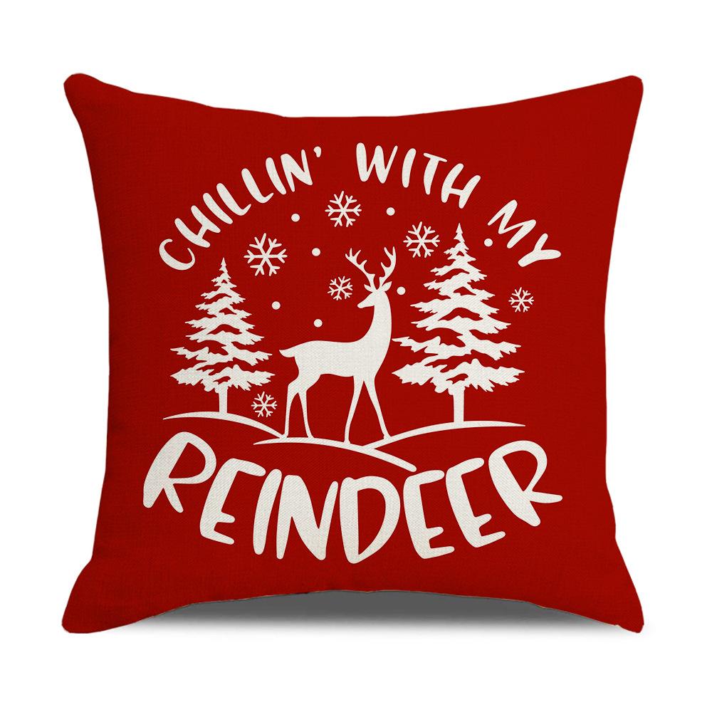 Christmas Pillow Case Christmas Red Snowflake Christmas Tree Home Decoration Pillow Case