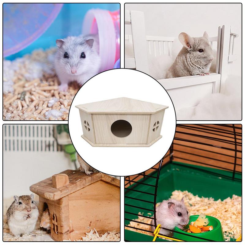 Domek dla jeża Habitat dla małych zwierząt Drewniana kryjówka Chata Plac zabaw Habitat dla małych zwierząt Solidne naturalne akcesoria dla zwierząt dla chomików