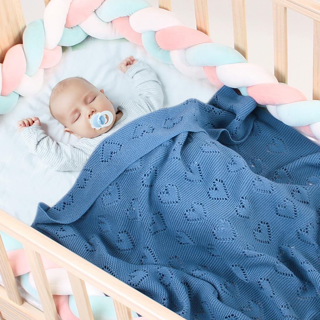 Baby Knitted Newborn Swaddle Wrap Stroller Blankets Soft Infant Bedding Quilt