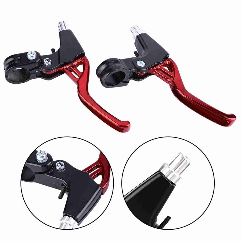 1 Pair Aluminum Alloy Bicycle Brake Levers 4 Finger Grip Universal Fit Bike Brake Handle Lightweight 2.2cm Diameter