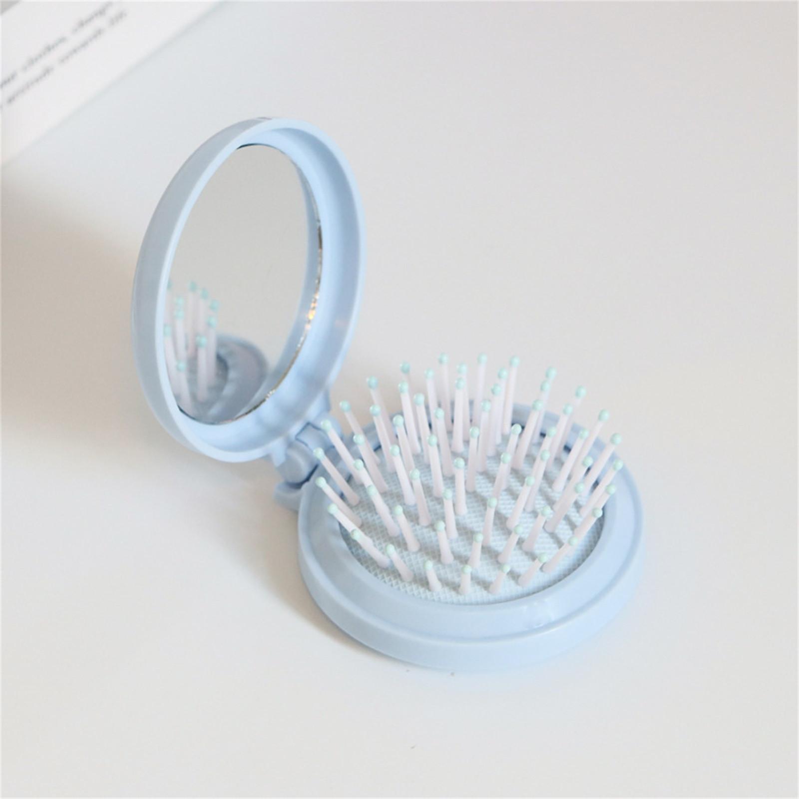 

Складная Портативная Маленькая Расческа с Зеркалом для Макияжа DIY Подушечная Расческа для Массажа Головы Зеркало One Size синий