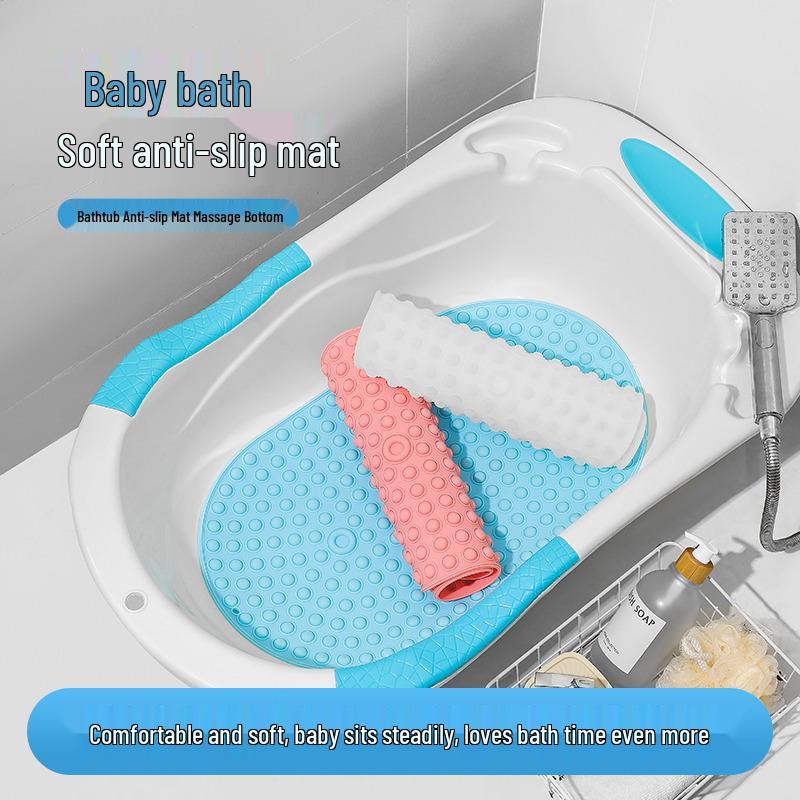Non-Slip Baby Bath Mat - Silicone Cartoon Seat for Bathtub or Pool, Eco-Friendly & Odorless