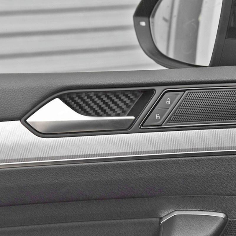 Carbon Fiber Car Interior Door Handle Panel Trim Cover For Volkswagen VW Magotan Arteon Window Control Panel Sticker
