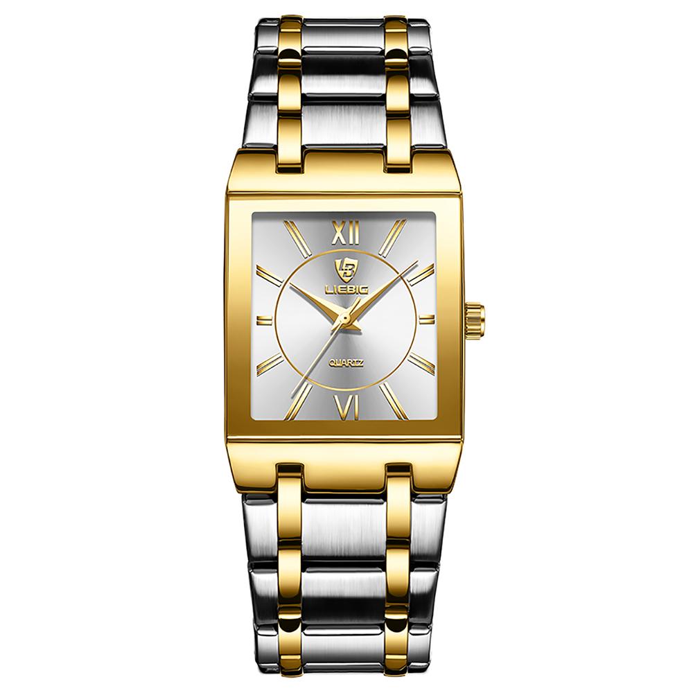 

LIEBIG L1029 For Couple Square Dial Analogue Quartz Wrist Watch with Stainless Steel Strap F