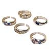 Colorful Heart Cubic Zirconia Adjustable Ring: Elegant & Trendy Women's Stackable Index Finger Jewelry