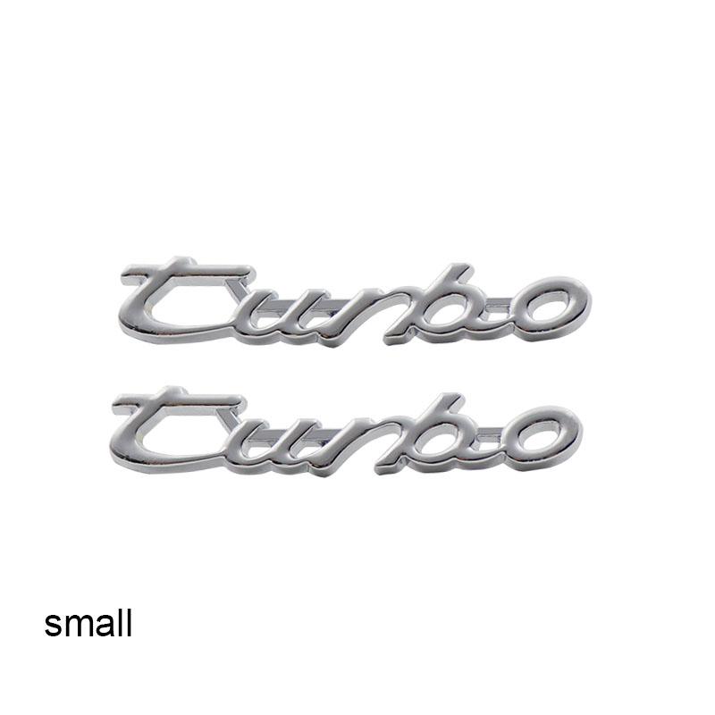 

2pcs 3D Metal Turbo Logo Car Side Fender Emblem Badge Sticker s-chrome