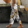 Women's fashion printed drawstring pocket elastic waist casual pants